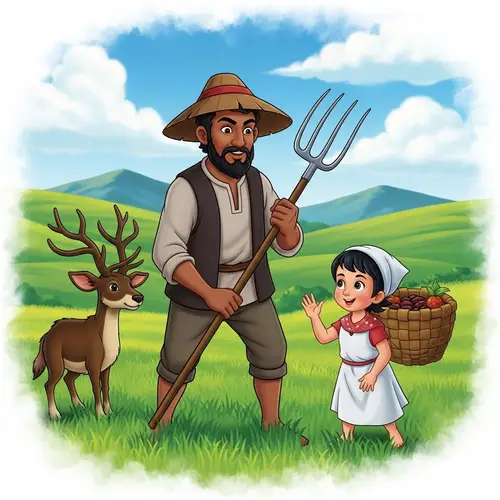 Vibrant Middle Age Fairy Tale Farmer Animation