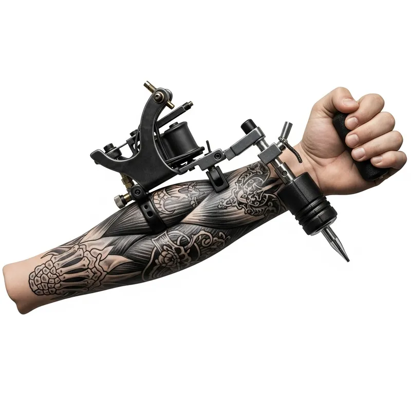 Tattoo Machine Designed Like a Human Arm Sleeve