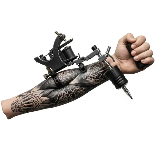 Tattoo Machine Designed Like a Human Arm Sleeve