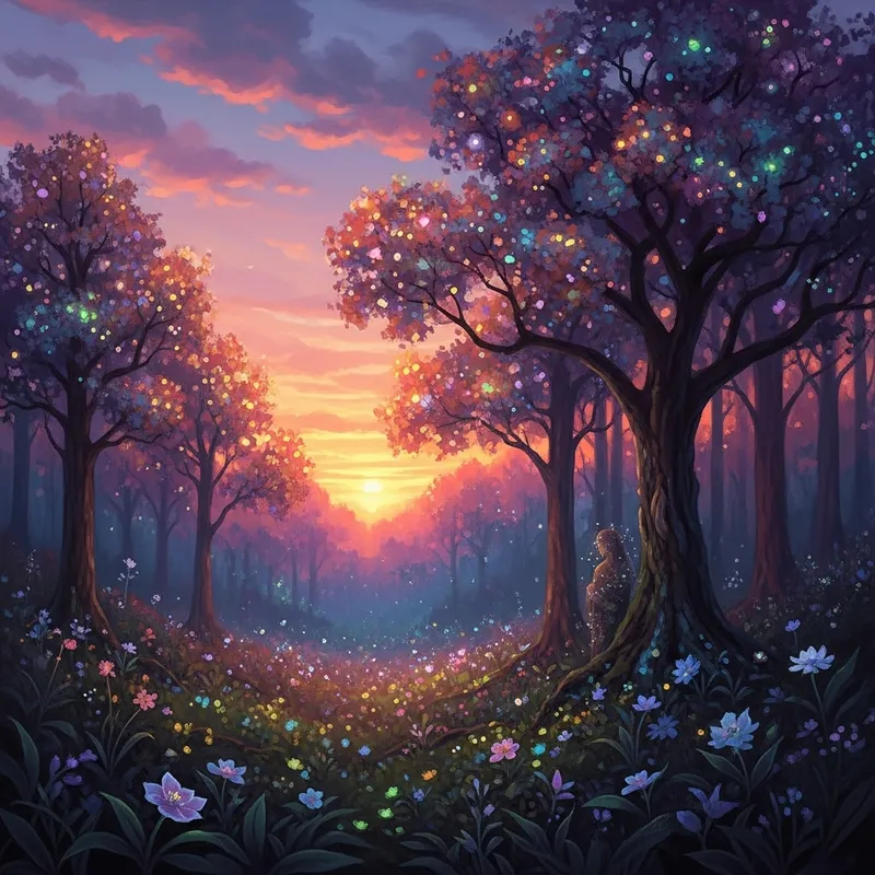 Mystical Forest at Dusk | Ethereal Lighting | Fantasy Artwork