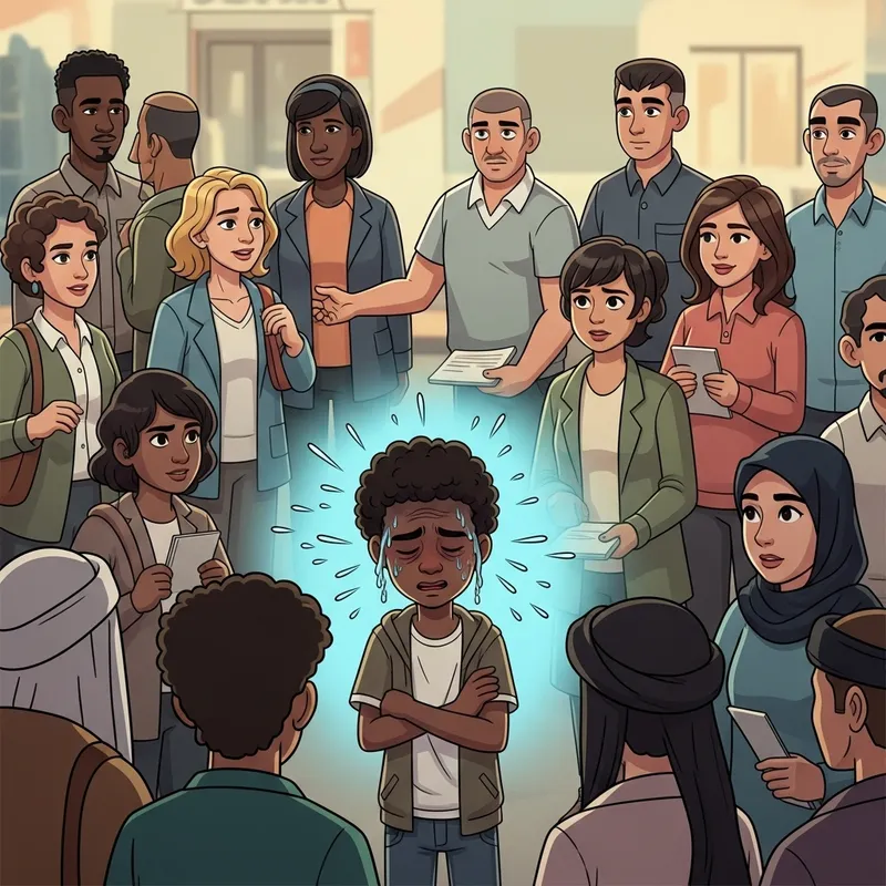 Cartoon Teenager with Emotional Burnout