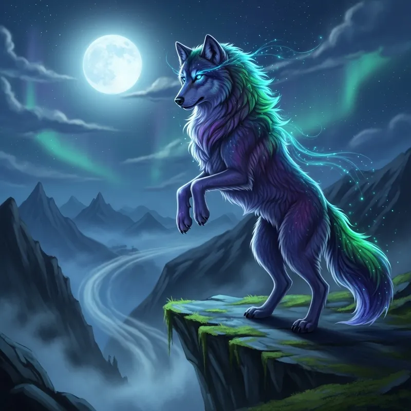 Majestic Mystical Wolf Art | Ethereal Digital Painting Majestic Mystical Wolf Art | Ethereal Digital Painting