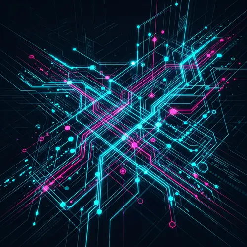 Cyberpunk Digital Network Illustration