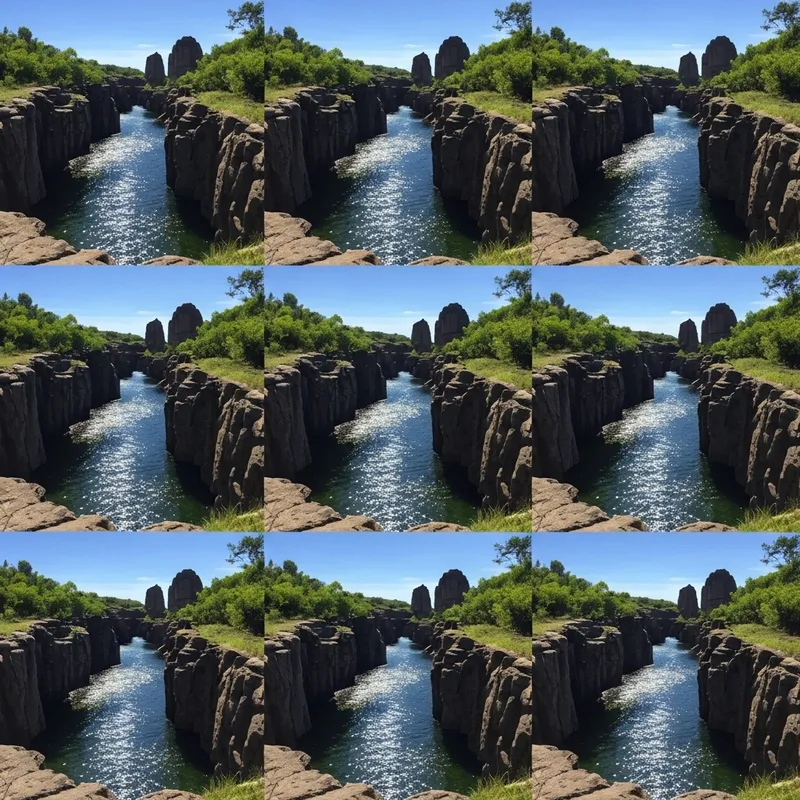 Waters Flowing Through Serene Repeating Chasms