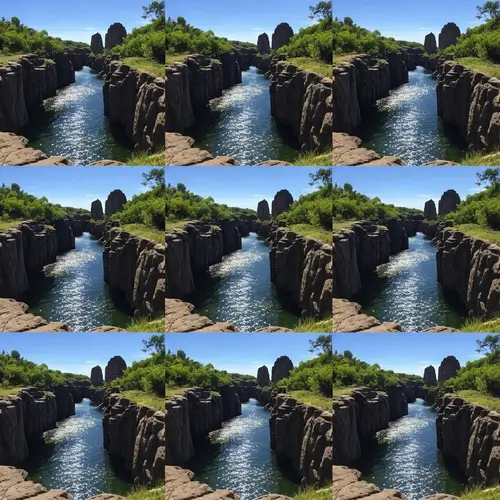 Waters Flowing Through Serene Repeating Chasms