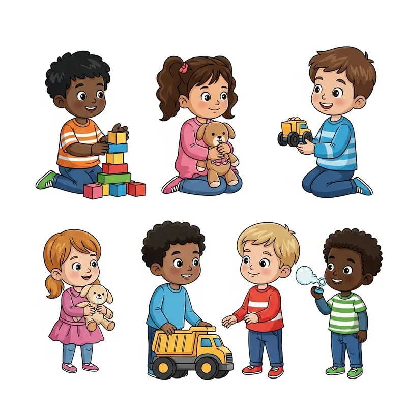 Diverse Children 0-6 Playing with Toys Diverse Children 0-6 Playing with Toys