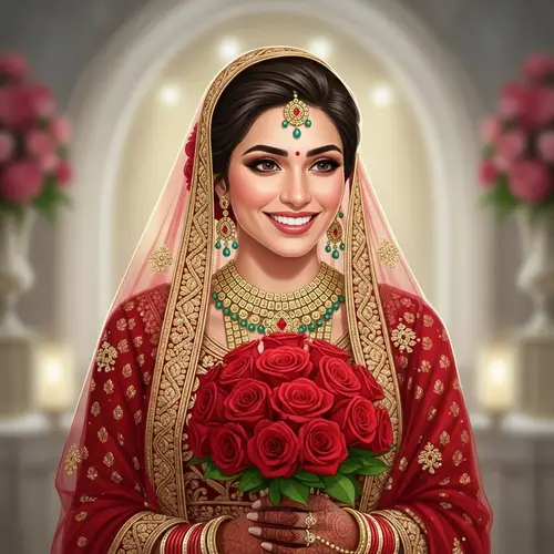 Elegant South-Asian Bride: Radiant in Red & Gold