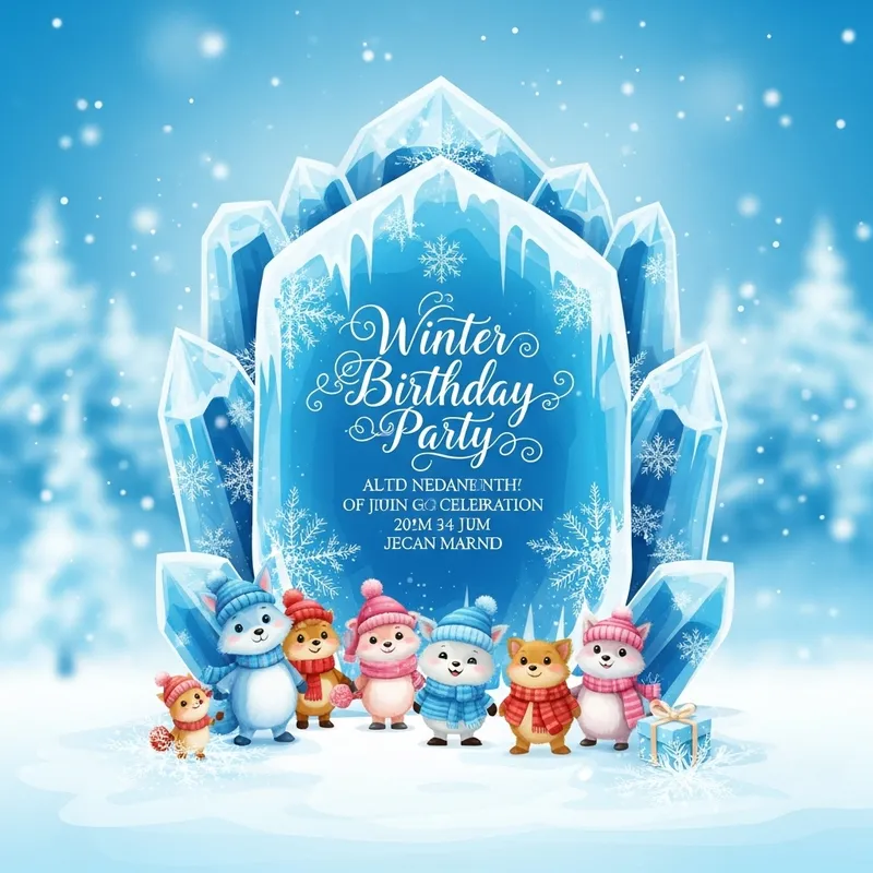 Frozen Birthday Invitation | Winter Ice Theme
