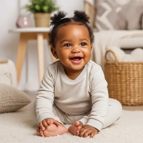 Adorable Black Baby Girl with Ponytails