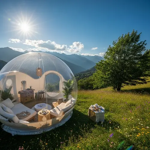 Sunny Wellbeing Bubble in Pyrenees Mountains