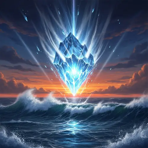 Glacial Meteor Falling into the Sea Illustration