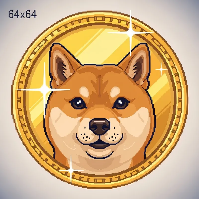 64x64 Pixel Art Dogecoin Emblem