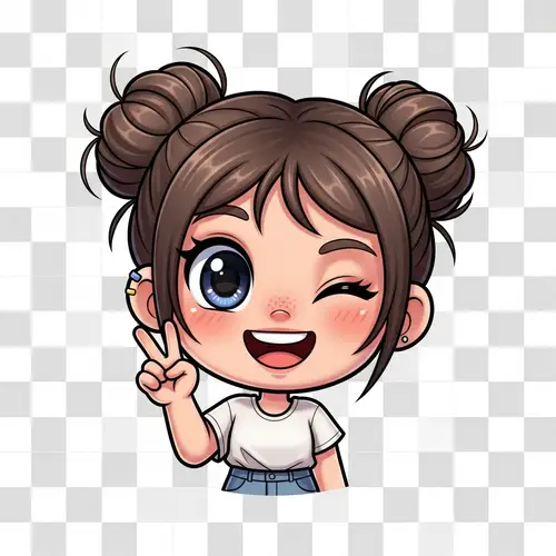 Cute Twitch Girl Emote | Digital Illustration Design