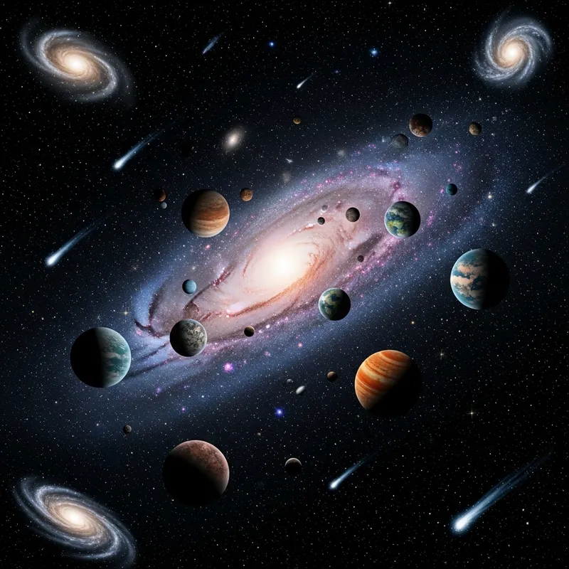 Creating an Image of Outer Space Beauty: Twinkling Stars, Milky Way, Planets, Comets, Galaxies