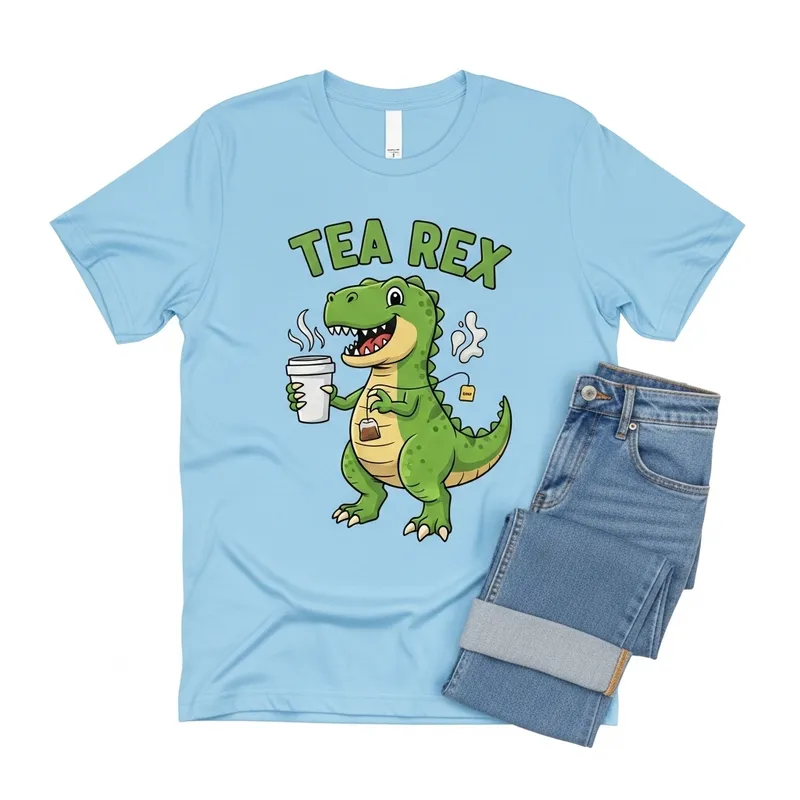 Unique Tea Rex T-Shirt - Fun Dinosaur Design Unique Tea Rex T-Shirt - Fun Dinosaur Design