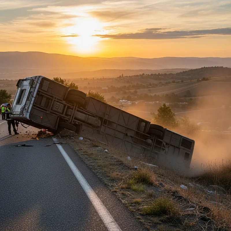 Bus Overturns: A Dramatic City Incident Bus Overturns: A Dramatic City Incident