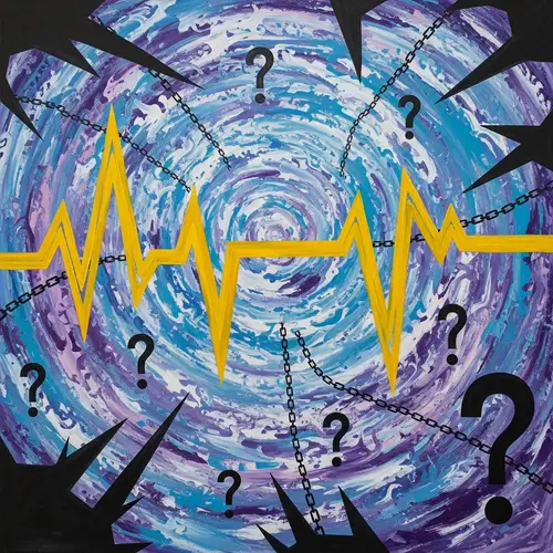 Abstract Representation of Anxiety Emotion | Cold Colors Artwork