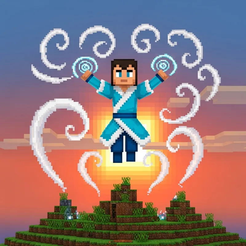 Minecraft Airbender: Pixelated Elemental Display