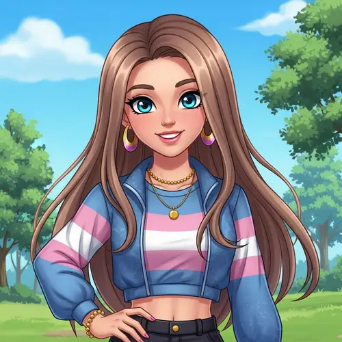 Adorable Transgender Girl Illustration - Colorful Outfit & Bright Personality