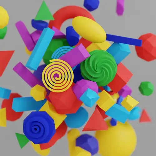 Abstract Geometric Shapes in Vibrant Hues | Immersive Experience