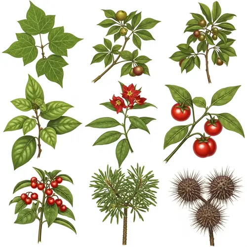 Poisonous Plants: Realistic Depiction of Toxic Botanical Species