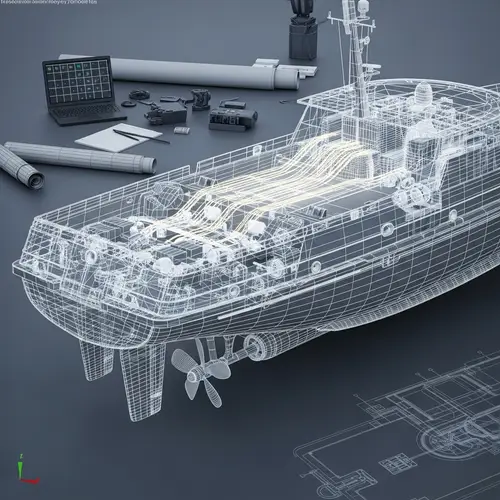 Sophisticated Sea Vessel Design with Mechanical and Electrical Elements