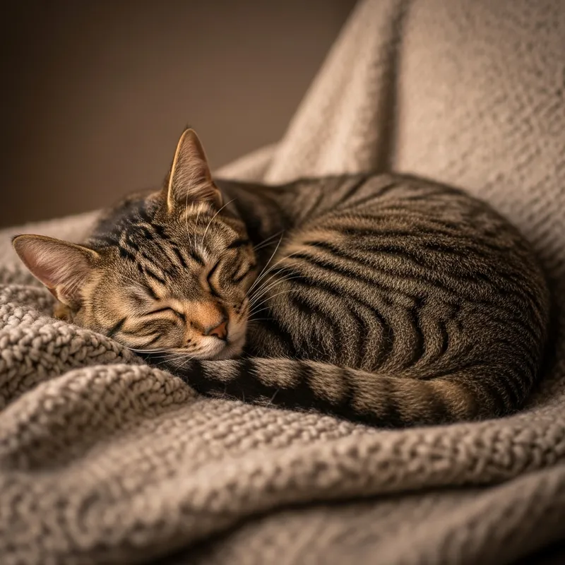 Adorable Cat Napping on Cozy Blanket | Dreamy Feline Rest Adorable Cat Napping on Cozy Blanket | Dreamy Feline Rest