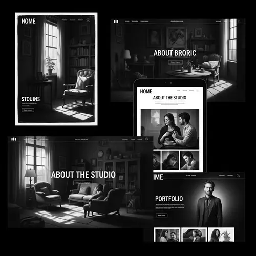 Vintage Page Types: Home, About Studio, Portfolio | Chiaroscuro Art