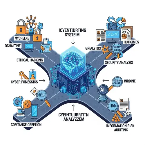 AI System Analyzing Cybersecurity & Career Paths in Ethical Hacking, Security Analysis, Cyber Forensics
