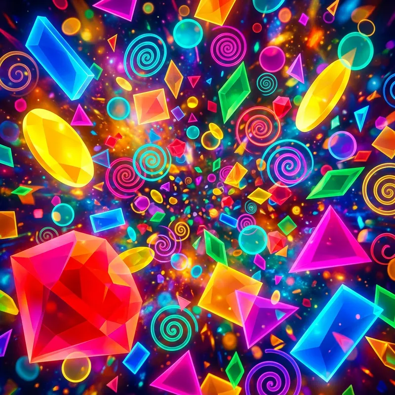 Vibrant Abstract Geometric Shapes: Kaleidoscope of Colors
