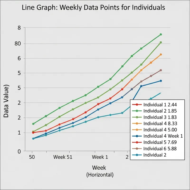 Line Graph Representing Data Points of Individuals