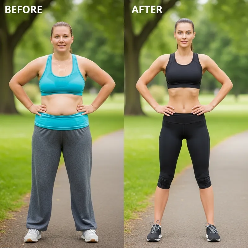 Woman's Weight Loss Journey: Compelling Before & After Images