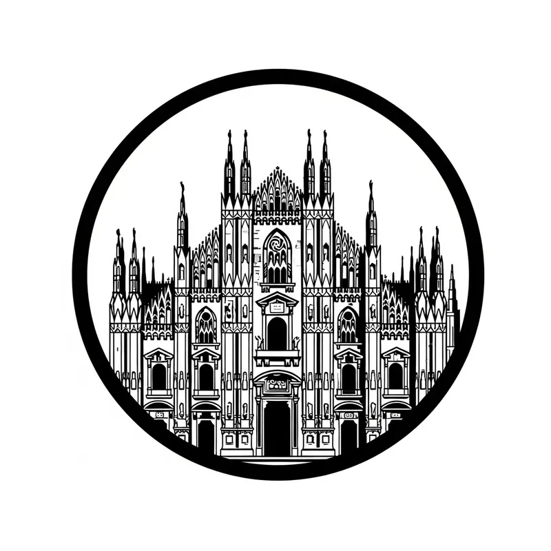 Milan Cathedral Round Logo | Russian Constructivism Design