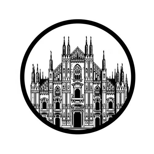 Milan Cathedral Inspired Round Logo | Russian Constructivism Design