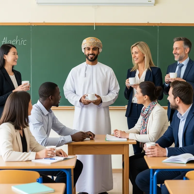 Omani Teacher Leading School Staff Collaboration