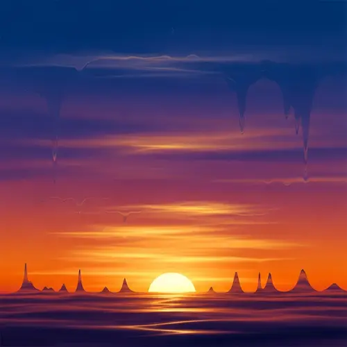 Ethereal Sunset Sky Art: Warm Oranges, Vibrant Purples & Shimmering Golds
