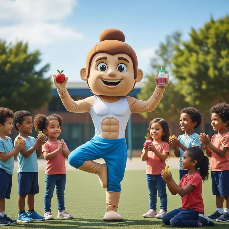 Friendly Yogi Mascot for School Kids