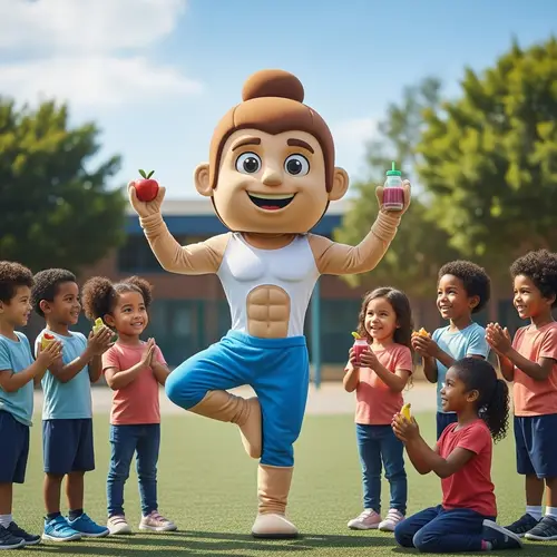 Friendly Yogi Mascot for School Kids