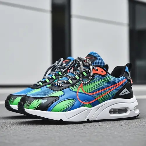 Vibrant Contemporary Sneakers with Striking Swoosh Pattern