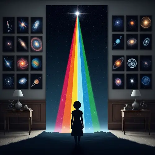 Celestial Artwork: Silhouetted Figure in Starlit Night