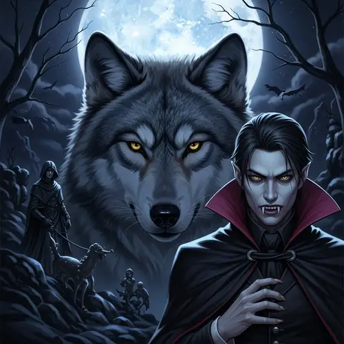 Mystical Wolf and East Asian Vampire Encounter
