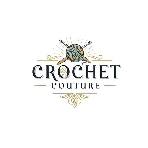 Elegant Crochet Couture Logo Design | Vintage, Timeless, Modern