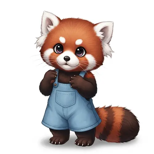 Adorable Female Red Panda: Cute, Soft & Fluffy Child Character