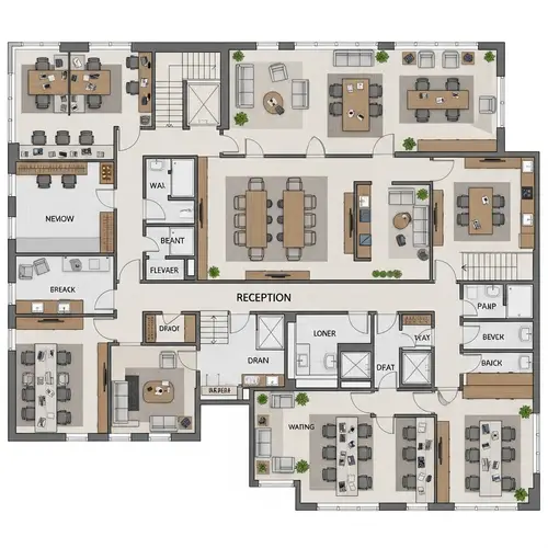 Intricately Designed Office Floor Plan for Efficient Workspaces