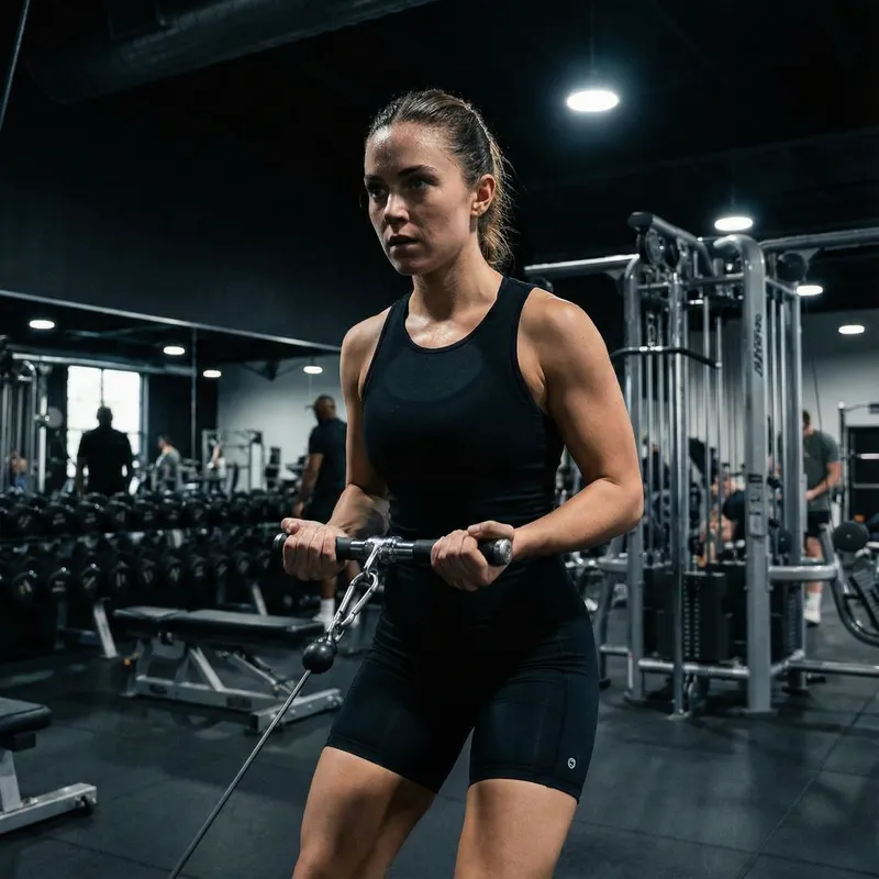 Intense Gym Workout: Focused Fitness Woman