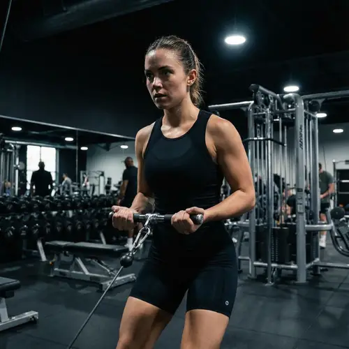 Intense Gym Workout: Focused Fitness Woman