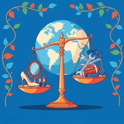 Gender Diversity Illustration: Balancing Masculinity and Femininity