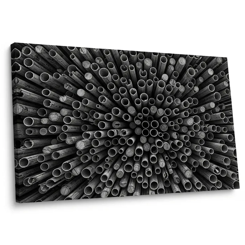 Abstract Monochrome Cylinders Art with Depth and Details | Labyrinth Atmosphere