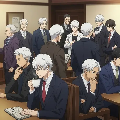 Captivating Anime Men with Distinctive White Hair