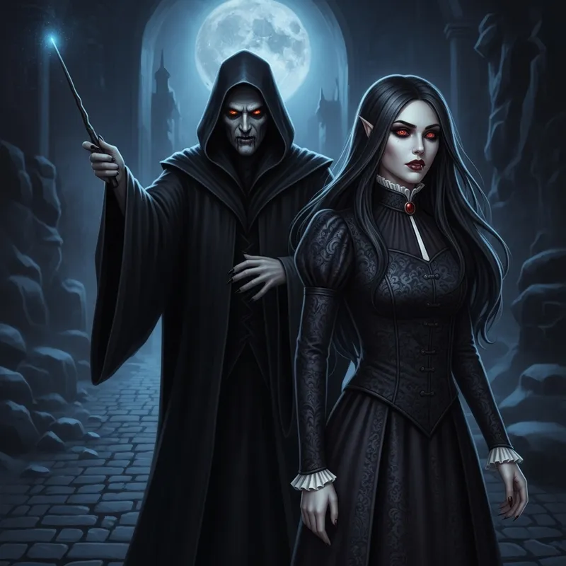 Voldemort and the Vampire Girl: Eerie Fantasy Encounter